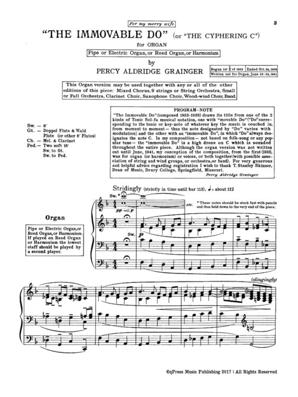 Grainger, The Immovable Do (organ or harmonium)-p3