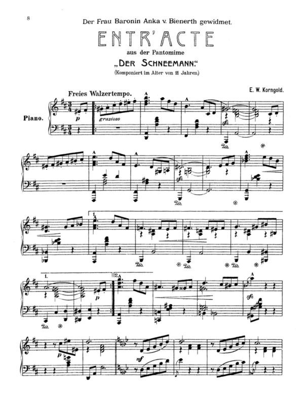 Korngold, Der Schneemann (arr for piano, selections from)-p08