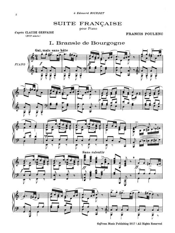 Poulenc, Suite française d’après Claude Gervaise, FP 80 (arr for piano)-p02