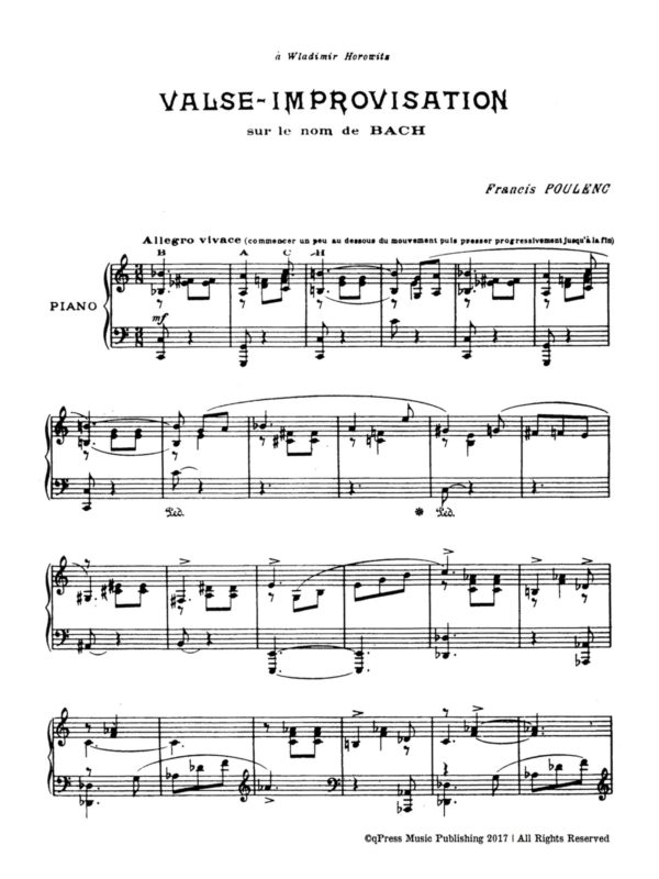 Poulenc, Valse-improvisation sur le nom de BACH, FP 62-p2