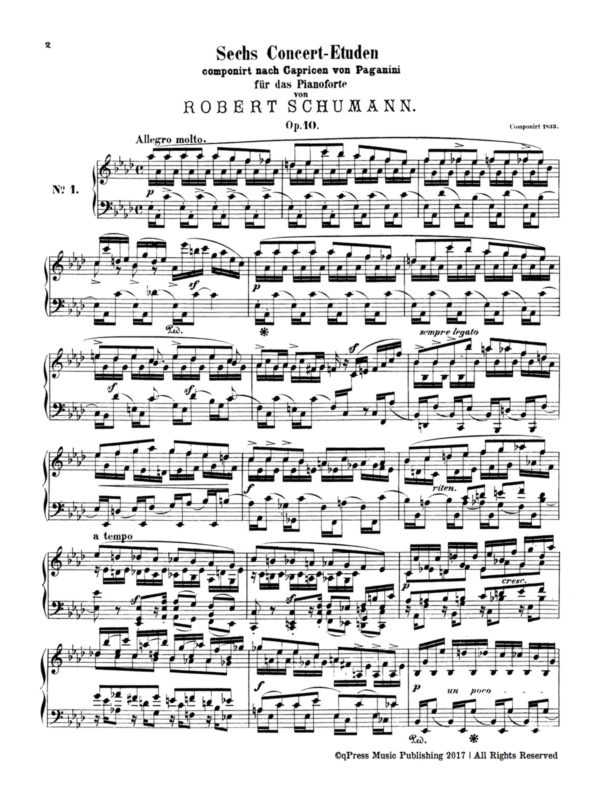 Schumann, 6 Concert Etudes after Paganini Caprices, Op.10-p02