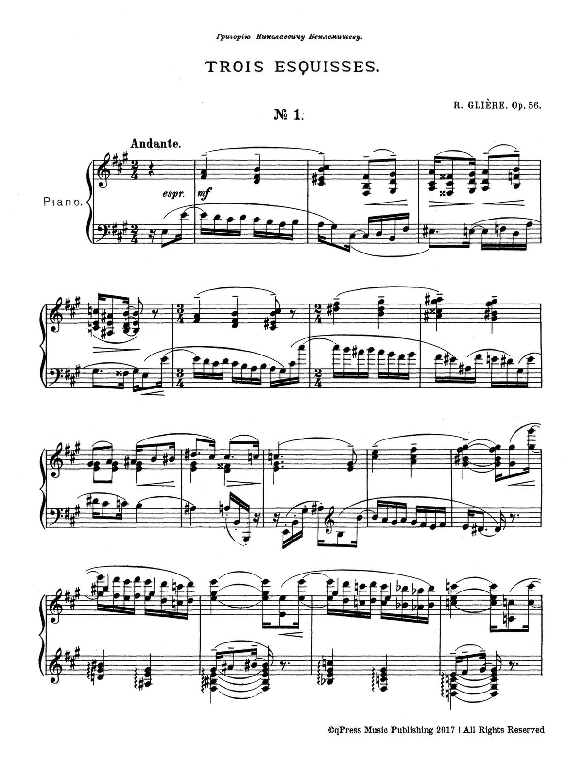 Gliere, 3 Esquisses, Op.56-p02