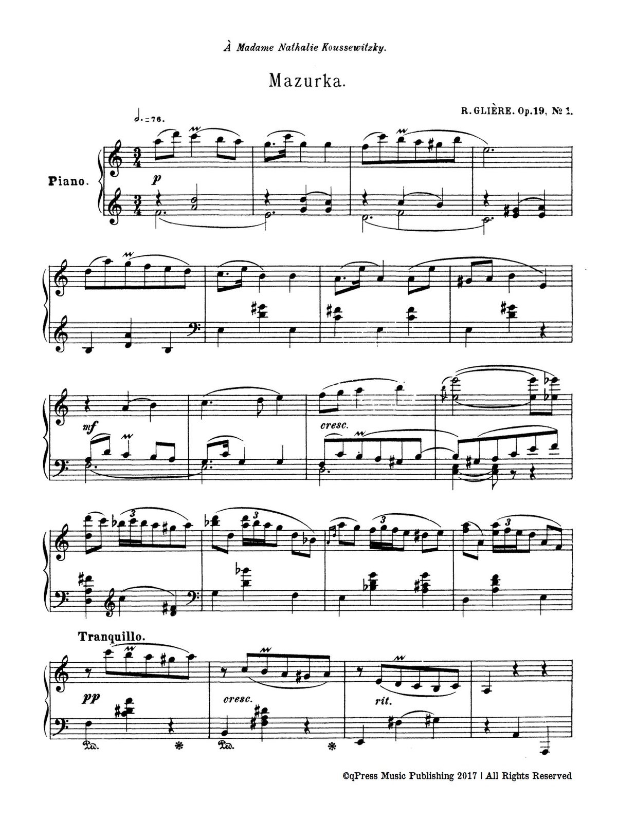 Gliere, 3 Morceaux, Op.19-p02