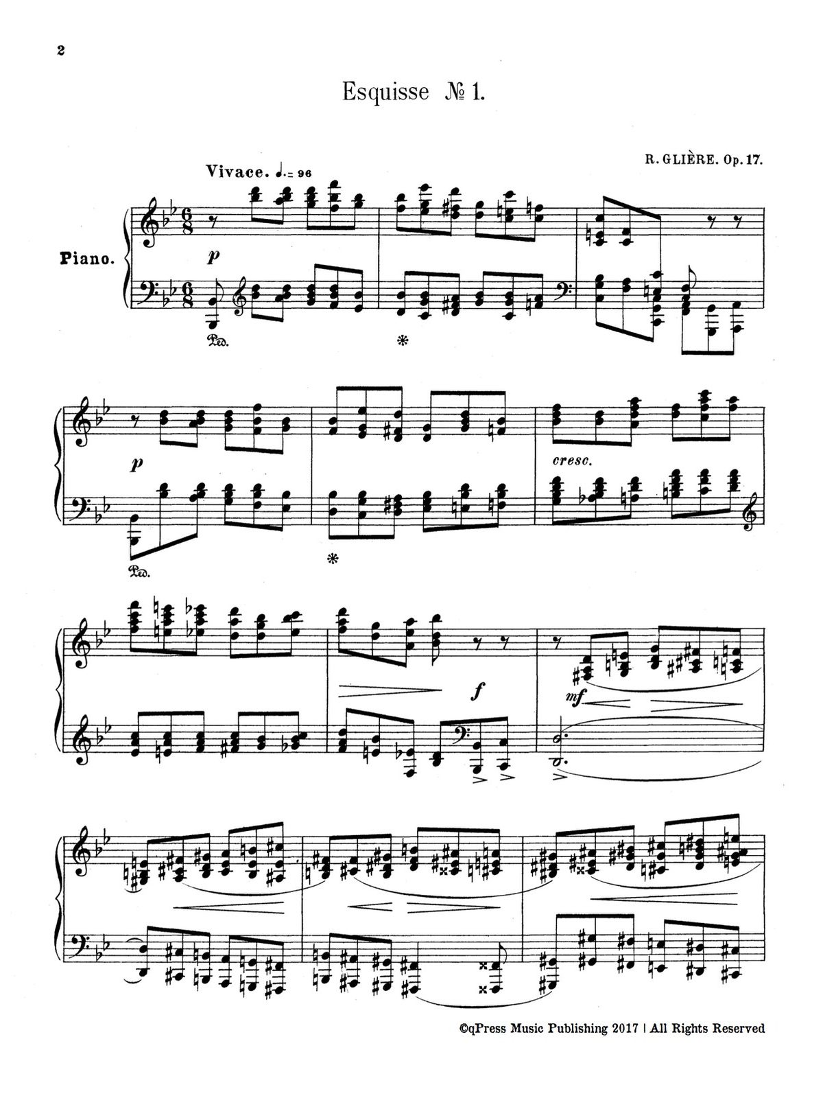 Gliere, 5 Esquisses, Op.17-p02
