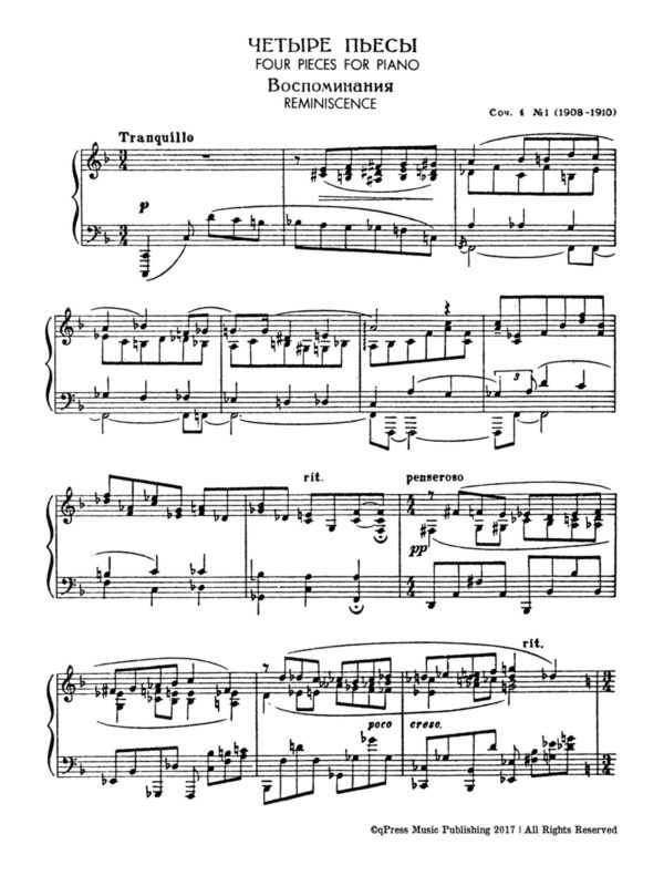 Prokofiev, 4 Pieces for Piano, Op.4-p02