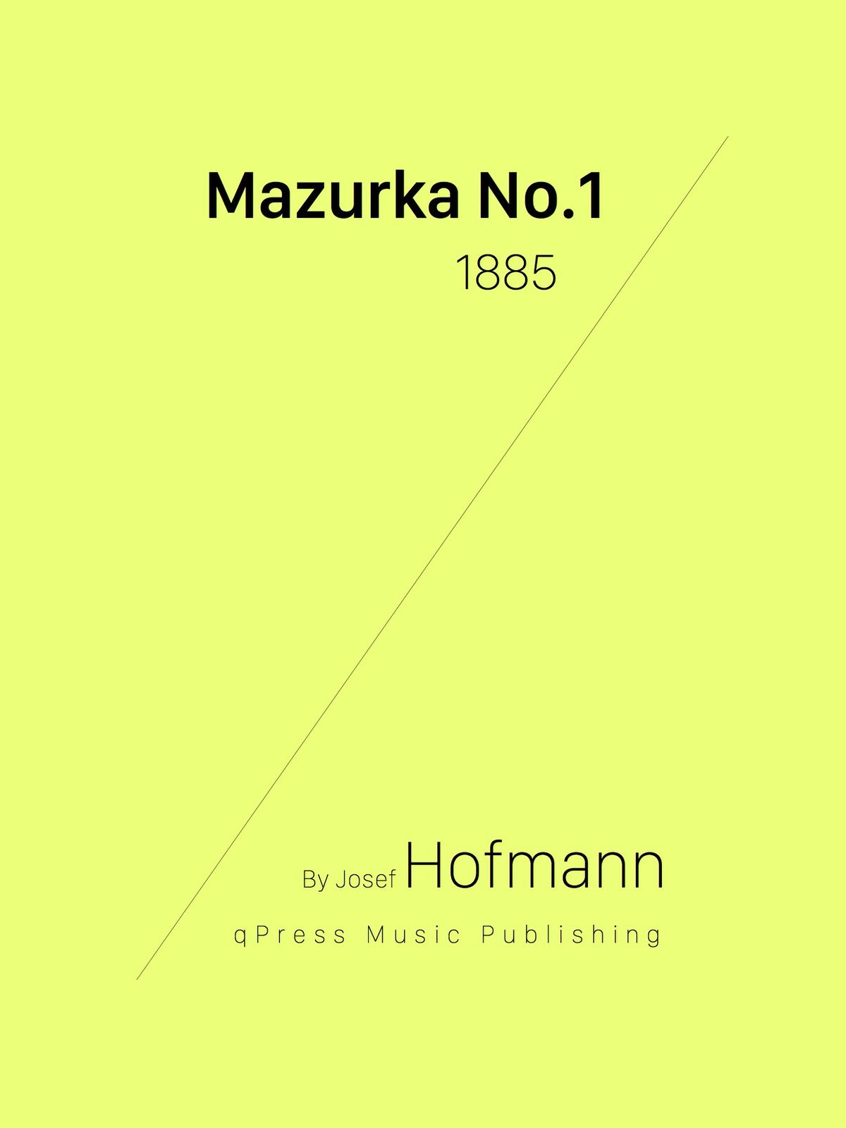 Hofmann, Mazurka No.1-p1
