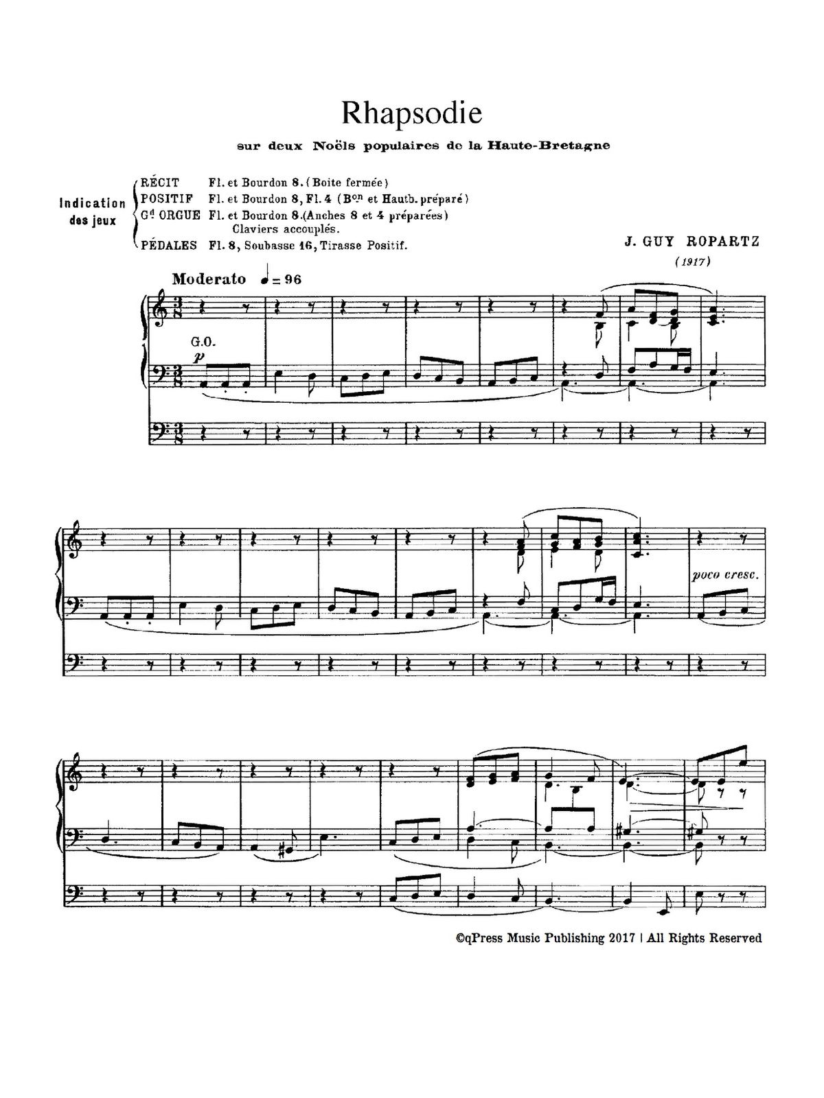 Ropartz, Rhapsodie sur 2 Noëls populaires de la Haute-Bretagne for Organ-p02
